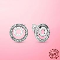 Hot Sale Silver 925 Pave Daisy Flower Statement Stud Earrings For Women Silver 925 Jewelry Gift For Girlfriend Wife