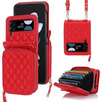 Tinka Samsung Flip5 Xiaoxiangfeng sulankstomas mobiliojo telefono dėklas Zflip3 Messenger organų kortelių krepšys mobiliojo telefono dėklas Z Flip5 raudona