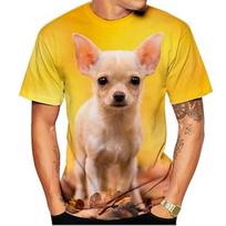 Gyvūnas Šuo Čihuahua Marškinėliai Anime Grafinis Marškinėlis Vyrams Moterims Unisex Suaugusiems 3D Spausdinimas Laisvalaikio Kasdienis 5XL beige