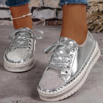 Women Sneakers New Round Toe  Ballet Flats Sneakers Platform Shallow Creepers Dress Casual Fashion Sneakers Zapatos De Mujer 35