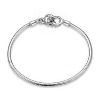 New 925 Sterling Silver Moon Cat Lobster Clasp Charm Bracelets 4 Styles Snake Chain for Womens Accessories Link DIY Fine Jewelry 16.5cm--6.49in white