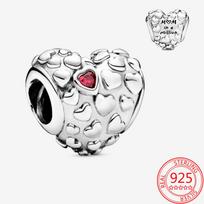 Real 925 Sterling Silver Mum In A Million Heart Charm Fits Original Fashion Bracelet and Bangle Diy Mother 'S Jewelry Gift white