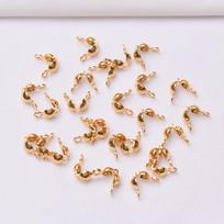 10pcs Non-fading 24K Bag Buckle Accessories Bracelet Necklace Ending Binaural Bag Line Buckle DIY Handmade Jewelry Accessories Materials beige