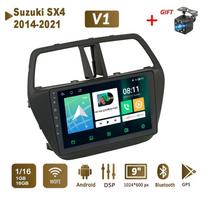 Android automobilio radijo grotuvas Suzuki SX4 2014-2021, GPS navigacija, 2DIN, 4 branduolių multimedijos grotuvas, Carplay, Autoradio, 4+64GB 1+16GB gray