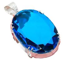 London Blue Topaz Gemstone Handmade 925 Sterling Silver Jewelry Pendant 2.17  AH-785 2.2 mėlyna