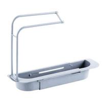 Sink Storage Shelf Towel Rack Expandable Telescopic Design Ventilation Drainage Easy Installation pilka