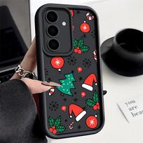 Mielas Saldainių Kalėdų Eglutės Rašto Plonas Matinis Dėklas Samsung S25 S24 FE S23 S22 S21 Ultra A54 A34 A55 A35 A14 Smūgiams Atsparus Minkštas Silikoninis Telefono Dėklas Samsung S25 kava
