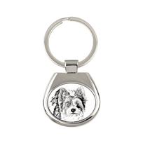 Biewer Jorkšyro terjeras - raktų pakabukas su šunimi, raktų pakabukas su raštu, personalizuotas pakabukas iš prekės ženklo Art-Dog sidabras