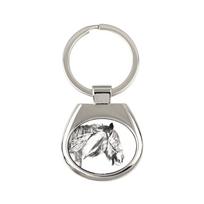 Shire Horse - raktų pakabukas su žirgu, raktų pakabukas su spauda, ​​personalizuotas pakabukas iš prekės ženklo Art-Dog sidabras