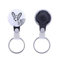Cardigan Welsh Corgi - keychain with a dog portrait, pendant with the brand's own Art-Dog graphics white