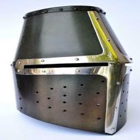 Large Steel Medieval Blackened German Helmet 18 Gauge
