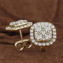 Anting-Anting Batu Permata Murni untuk Wanita 14K Berlian Emas Peridot Oorbellen Bijoux Femme Bizuteria Anting-Anting Kancing Perhiasan Emas Orectile rose gold gray
