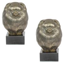 Pomeranian dog, Pom Dog, Dwarf Spitz - Dog statue, bust on stone base, sculpture, trophy for dog show by Art-Dog brand ruda
