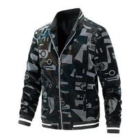 Nauja pavasarinė ir rudeninė vyriška striukė su beisbolo apykakle, vyriška laisvalaikio striukė, jaunatviška universali striukė, vyriška 5XL black