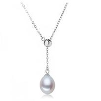 Aaaa Freshwater Pearl Pendant Necklace Genuine S925 Sterling Silver Necklace For Women Korea Fashion Jewelry Gifts  Trend 7-8mm white