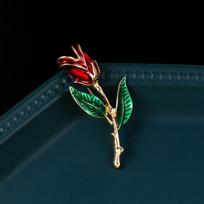 Dripping Pearl Brooch Fashion Tulip Flower Plant Cactus Brooch Suit Pin Accessories black