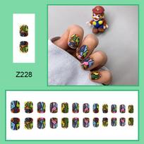 24pcs Press On Nails multi-color matte texture short square lips French manicure fashionable wearable finished nails with removable nail pieces brown