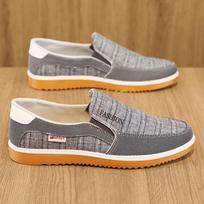 Canvas Men's loafers spring Fall Wear New Lazy Flat Shoes Slip-on Luxury Brand Loafers Boat Men's Shoes outdoor moccasins 39
