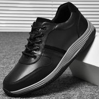 Men Sneaker speing Autumn Retro Wild Casual Skateboard Tennis Shoes genuine Leather Male Walking Shoes men Zapatillas Hombre 6.5 gray