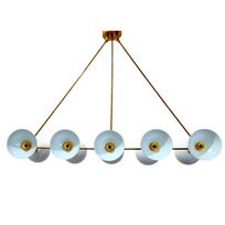 Prabangus modernus sietynas, 10 rankų trikampio formos namų dekoras Didžiulis sietynas Meninis žalvario šviestuvas 52" Diameter auksinė