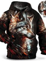 Vyriški unisex džemperiai Madingi megztiniai megztiniai megztiniai su gobtuvu Animal Wolf Lion Dragon Tiger Print Daily 3D Print Kasdieniai gobtuvai S