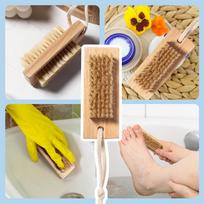 Hemu Pig Brush Double-sided Sideburns Body Brush Nail Brush One Size geltona