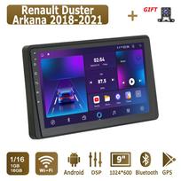Android automobilinis radijas Renault Duster Arkana 2018-2021 multimedijos grotuvas pagrindinis įrenginys stereo GPS navigacija BT WIFI 1+16GB 1+16GB