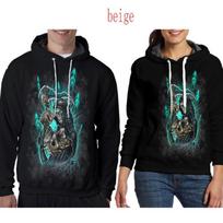 Hip Hop Street Trend Skull Men and Women Trend 3D Printed Hoodie 6XL gray