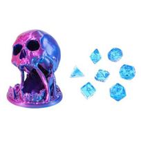 Kaukolės kauliukų bokštelis Kaukolės DND kauliukų metimo bokštelis Stalo RPG žaidimas D&D kauliukai violetinė