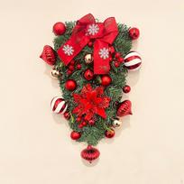 Dirbtinis Kalėdų lašo formos girlianda, pakabinamas ornamentas festivaliui, lentynai, sodui red