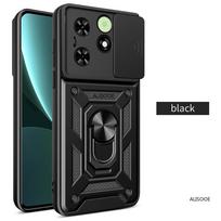 „Tecno Spark GO 2024 Case Slide Camera Protect“ žiedo stovo dangtelis, skirtas „Tecno Spark 20 20C Pop 8“ smūgiams atsparus „Funda“ Tecno Spark GO 2024 juoda