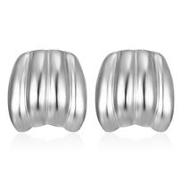 Wind Geometric Pumpkin Stainless Steel Earrings Hong Kong Style Retro Temperament Stud Earrings Niche Personality Design Earrings