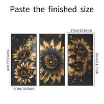 Black Gold Flowers Bedroom Living Room Study Background Landscaping Wall Sticker 27*55CM*3PCS/fun-f240 brown