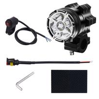 DC9V-48V 4000LM 6000K 30W IP67 6 LED Lamp Beads Motorcycle Aluminum Alloy LED Headlight Lamps with Switch, Constantly Bright 8.4*6.1*10.2cm juoda