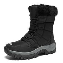 2024 Women's Winter Snow Boots - Warm Mid-Tube Boots with Velvet Lining, Thick Soles, Plus Size 39