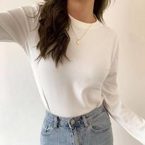 Double-sided Brushed German Velvet Bottoming Shirt for Women In Autumn and Winter, New Korean Style Long-sleeved, Slim and Versatile Top S