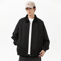 Stand-up Collar Jacket Loose Contrasting Color Hong Kong Style Jacket Spring New Japanese Retro Lapel Jacket Men's Trendy Casual Windproof M