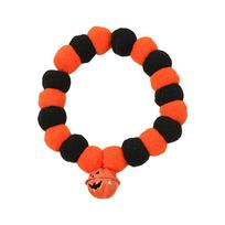 Pumpkin Necklace Choker for Pet Neck Decorations Pumpkin Bells Pompoms Halloween Dog Necklace Pet Neck Jewelry L