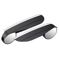 SEAMETAL 2PCS automobilio galinio vaizdo veidrodžio lietaus antakių skydelis anglies pluošto automobilio galinio vaizdo šoninis sniego skydelis nuo saulės, automobilio priedai 1Pair juoda