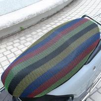 XXXL Naujas kvėpuojantis vasarinis 3D tinklelio motociklo sėdynės užvalkalas nuo saulės, apsaugantis nuo slydimo šilumos izoliacijos pagalvėlė, apsauganti sėdynę Colorful-XXXL