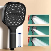 Aukšto slėgio dušo galvutės vandenį taupantis filtro antgalis 3 režimų dušo galvutės Reguliuojamas vandens masažo purkštuvas Vonios kambario priedai Shower head only juoda
