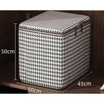 „Houndstooth“ laikymo dėžutės Drabužiai Antklodės Sandėliavimo Krepšiai Sandėliavimo konteineriai su rankenomis Spintos Tvarkyklės 100L pilka