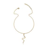 Women Necklace Snake Pendant Adjustable with Extended Chain Vintage Lady Clavicle auksinė