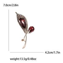 Exquisite Creative Alloy Rhinestone Tulip Brooch Retro Temperament Women'S Clothing Corsage Jewelry Pin gray