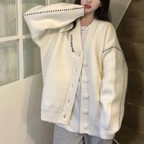 GMXIA Women's Lazy Style Sweater Cardigan Jacket Loose Outer Wear Design Niche Autumn and Winter Tops Knitwear One size balta
