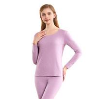 2 vnt./komplektas Žiemos terminio apatinio trikotažo komplektas su apvaliu kaklu ilgomis rankovėmis šiltas storas grynos spalvos Slim Fit elastingas moteriškas pižamų komplektas Sportinis sportinis kostiumas viršutinių kelnių komplektas XXL rožinė