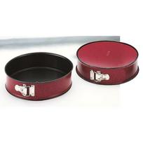 Moule démontable - VENUS - 26 cm - Acier anti-adhérent - Rouge moucheté noir - Hauteur 6.5 cm juoda