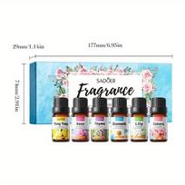 6pcs/box Fragrance Plant Essential Oils Fragrance Essential Oil Set Nourishes Skin and Body All-purpose Serum 6cps/box white