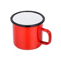 350 ml vandens puodelis Išskirtinis retro stiliaus metalinis universalus apvalaus krašto pieno puodelis namams raudona