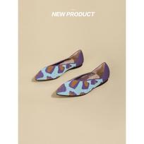 fashion Pointed Ballet Shoes  Shallow Leopard Women's Knitted Shoes Comfortable Casual Flat Shoes Woman Loafers Shoes Shallow Mouth 34(Foot22cm) leopardas